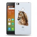 Полупрозрачный дизайнерский пластиковый чехол для Xiaomi Mi4S Прозрачные лошади и единороги 