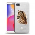 Полупрозрачный дизайнерский пластиковый чехол для Xiaomi RedMi 6A Прозрачные лошади и единороги 