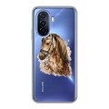 Полупрозрачный дизайнерский пластиковый чехол для Huawei Nova Y70 Прозрачные лошади и единороги 