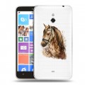 Полупрозрачный дизайнерский пластиковый чехол для Nokia Lumia 1320 Прозрачные лошади и единороги 