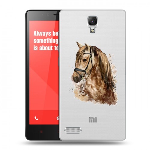 Полупрозрачный дизайнерский пластиковый чехол для Xiaomi RedMi Note Прозрачные лошади и единороги 