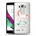 Полупрозрачный дизайнерский пластиковый чехол для LG G4 S Прозрачные лошади и единороги 