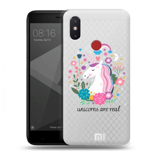 Полупрозрачный дизайнерский пластиковый чехол для Xiaomi Mi8 SE Прозрачные лошади и единороги 