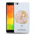 Полупрозрачный дизайнерский пластиковый чехол для Xiaomi Mi4i Прозрачные лошади и единороги 