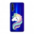 Полупрозрачный дизайнерский пластиковый чехол для Huawei Honor 20 Единороги 