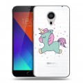 Полупрозрачный дизайнерский пластиковый чехол для Meizu MX5 Прозрачные лошади и единороги 