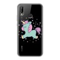 Полупрозрачный дизайнерский пластиковый чехол для Huawei P20 Lite Прозрачные лошади и единороги 