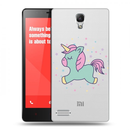 Полупрозрачный дизайнерский силиконовый чехол для Xiaomi RedMi Note Прозрачные лошади и единороги 