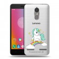 Полупрозрачный дизайнерский пластиковый чехол для Lenovo K6 Радуга и единорог