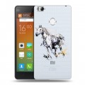 Полупрозрачный дизайнерский пластиковый чехол для Xiaomi Mi4S Прозрачные лошади и единороги 