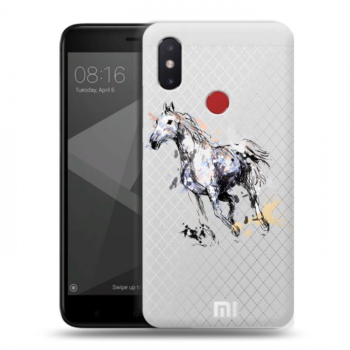 Полупрозрачный дизайнерский пластиковый чехол для Xiaomi Mi8 SE Прозрачные лошади и единороги 