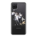 Полупрозрачный дизайнерский пластиковый чехол для Samsung Galaxy A12 Прозрачные лошади и единороги 