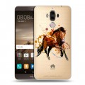 Полупрозрачный дизайнерский пластиковый чехол для Huawei Mate 9 Прозрачные лошади и единороги 