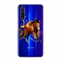 Полупрозрачный дизайнерский пластиковый чехол для Huawei Honor 20 Прозрачные лошади и единороги 