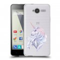 Полупрозрачный дизайнерский пластиковый чехол для ZTE Blade L3 Единорог