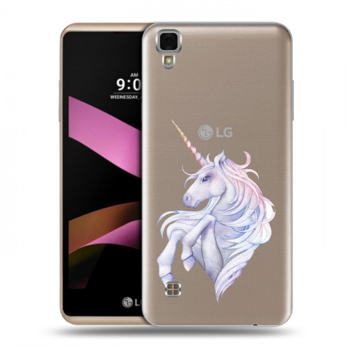 Полупрозрачный дизайнерский пластиковый чехол для LG X Style Единорог