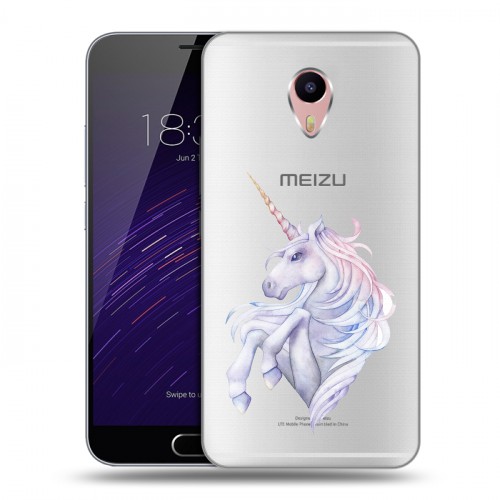 Полупрозрачный дизайнерский пластиковый чехол для Meizu M3 Max Единорог