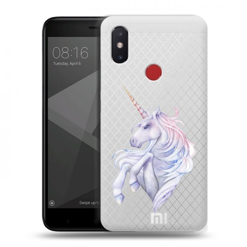 Полупрозрачный дизайнерский пластиковый чехол для Xiaomi Mi8 SE Единорог