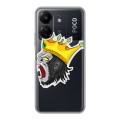 Полупрозрачный дизайнерский пластиковый чехол для Xiaomi Poco C65 Прозрачные обезьяны