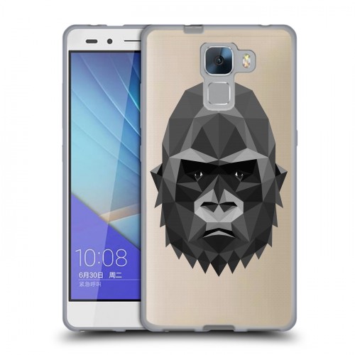 Полупрозрачный дизайнерский пластиковый чехол для Huawei Honor 7 Прозрачные обезьяны