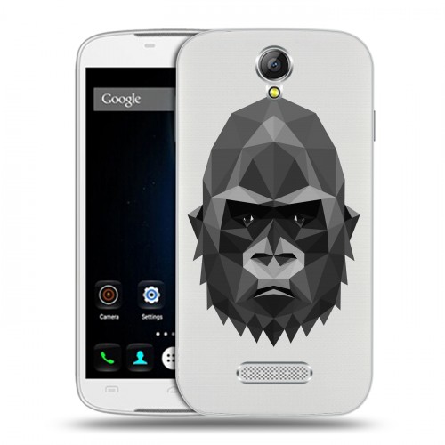 Полупрозрачный дизайнерский пластиковый чехол для Doogee X6 Прозрачные обезьяны