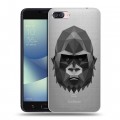 Полупрозрачный дизайнерский пластиковый чехол для Asus ZenFone 4 Max Прозрачные обезьяны