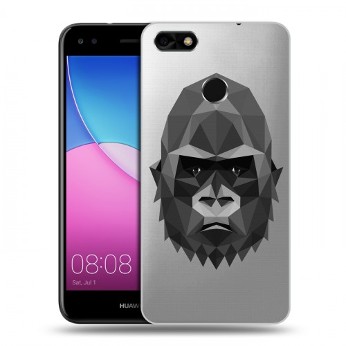 Полупрозрачный дизайнерский пластиковый чехол для Huawei Nova Lite (2017) Прозрачные обезьяны