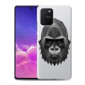 Полупрозрачный дизайнерский силиконовый с усиленными углами чехол для Samsung Galaxy S10 Lite Прозрачные обезьяны