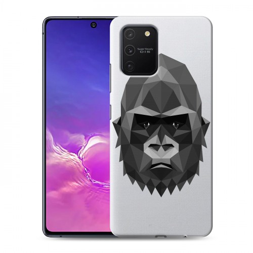 Полупрозрачный дизайнерский силиконовый с усиленными углами чехол для Samsung Galaxy S10 Lite Прозрачные обезьяны