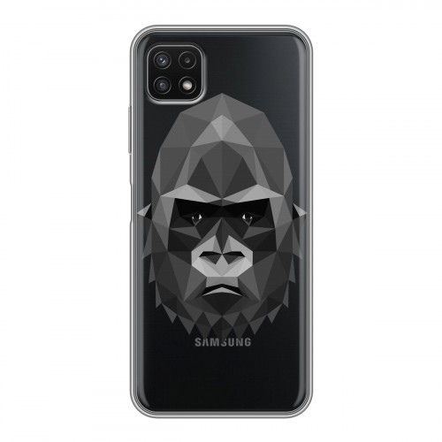 Полупрозрачный дизайнерский силиконовый с усиленными углами чехол для Samsung Galaxy A22s 5G Прозрачные обезьяны