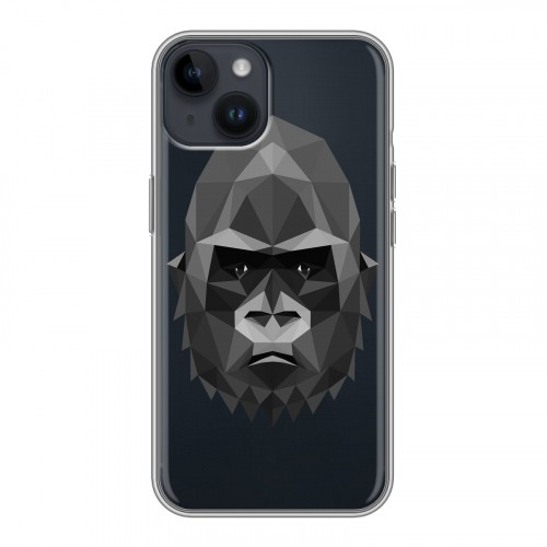 Полупрозрачный дизайнерский пластиковый чехол для Iphone 14 Прозрачные обезьяны