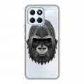 Полупрозрачный дизайнерский силиконовый чехол для Huawei Honor X6 Прозрачные обезьяны