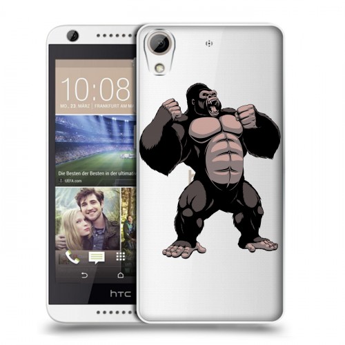 Полупрозрачный дизайнерский пластиковый чехол для HTC Desire 626 Прозрачные обезьяны