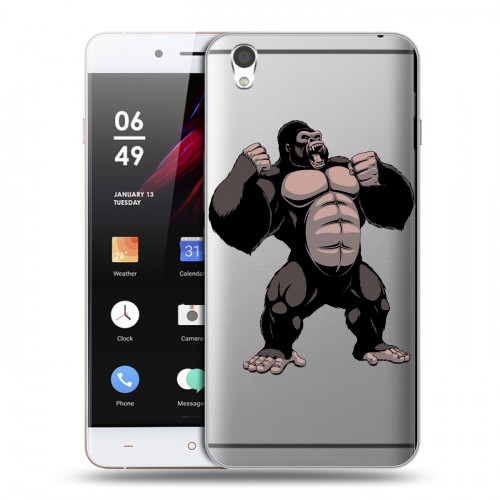 Полупрозрачный дизайнерский пластиковый чехол для OnePlus X Прозрачные обезьяны