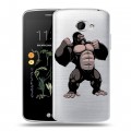 Полупрозрачный дизайнерский силиконовый чехол для LG K5 Прозрачные обезьяны
