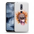 Полупрозрачный дизайнерский пластиковый чехол для Nokia 6.1 Plus Прозрачные обезьяны