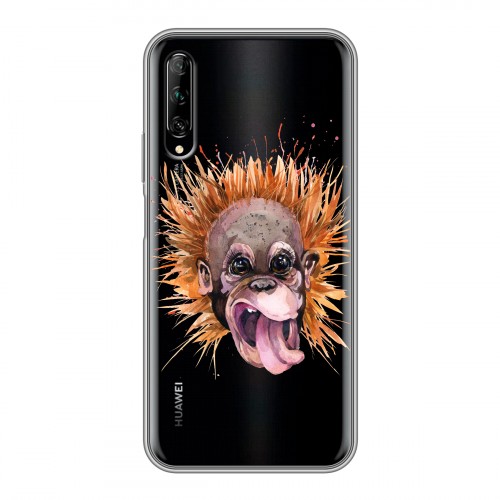 Полупрозрачный дизайнерский пластиковый чехол для Huawei Y9s Прозрачные обезьяны