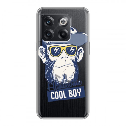 Полупрозрачный дизайнерский силиконовый чехол для OnePlus 10T Прозрачные обезьяны