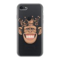 Полупрозрачный дизайнерский силиконовый чехол для Iphone 7 Прозрачные обезьяны