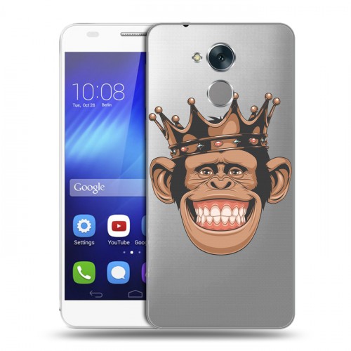 Полупрозрачный дизайнерский пластиковый чехол для Huawei Honor 6C Прозрачные обезьяны