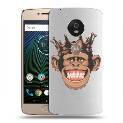 Полупрозрачный дизайнерский пластиковый чехол для Motorola Moto G5s Прозрачные обезьяны