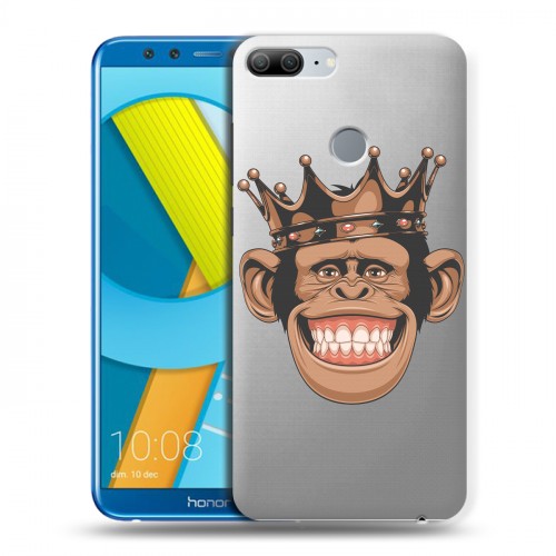 Полупрозрачный дизайнерский пластиковый чехол для Huawei Honor 9 Lite Прозрачные обезьяны