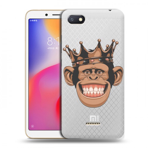 Полупрозрачный дизайнерский пластиковый чехол для Xiaomi RedMi 6A Прозрачные обезьяны