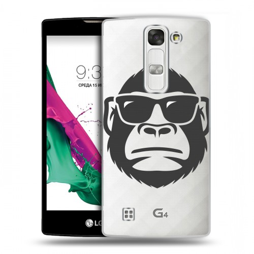 Полупрозрачный дизайнерский пластиковый чехол для LG G4c Прозрачные обезьяны