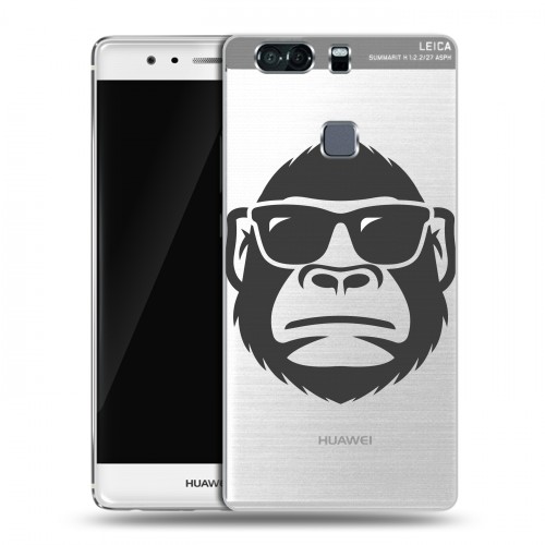 Полупрозрачный дизайнерский пластиковый чехол для Huawei P9 Plus Прозрачные обезьяны