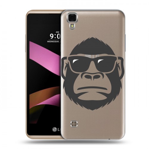 Полупрозрачный дизайнерский силиконовый чехол для LG X Style Прозрачные обезьяны