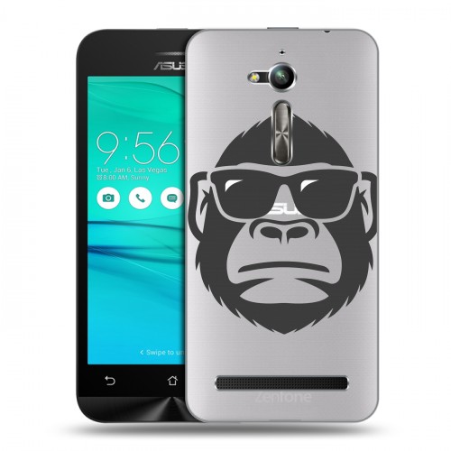 Полупрозрачный дизайнерский пластиковый чехол для ASUS ZenFone Go ZB500KL Прозрачные обезьяны