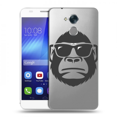 Полупрозрачный дизайнерский пластиковый чехол для Huawei Honor 6C Прозрачные обезьяны
