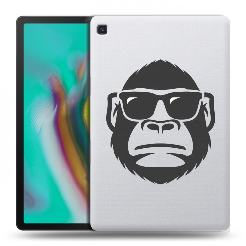 Полупрозрачный дизайнерский силиконовый чехол для Samsung Galaxy Tab S5e Прозрачные обезьяны