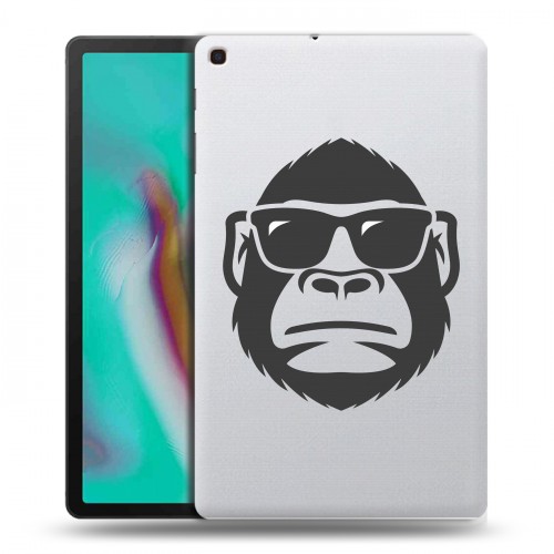 Полупрозрачный дизайнерский пластиковый чехол для Samsung Galaxy Tab A 10.1 (2019) Прозрачные обезьяны